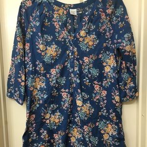 Blue Blouse with floral pattern